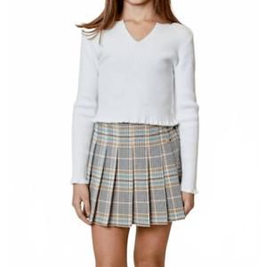 NEW DESIGN HISTORY pleated plaid skort in multi